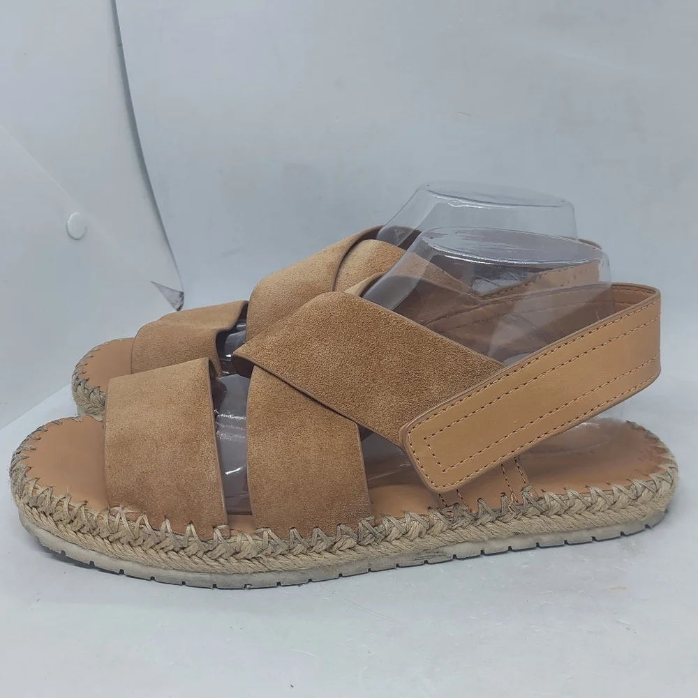 Vince Elian Sandals Leather Suede Woven Espadrille Casual Womens Size 9.5M